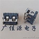 供应短体U a母座90度鱼叉前两脚DIP插板式直口