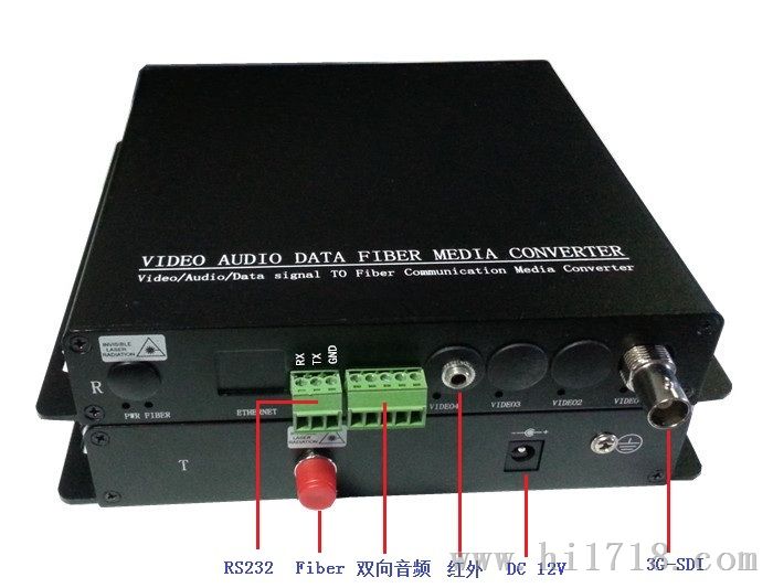 3G-SDI光端机+双向音频+RS232+红外（单纤传输）