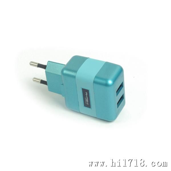 双USB欧规旅充 旅行充 火牛 手机充电器5V2A