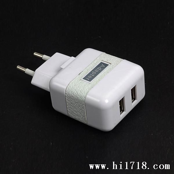 双USB欧规旅充 旅行充 火牛 手机充电器5V2A