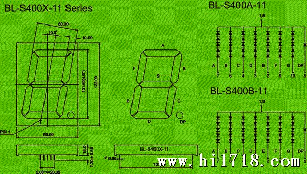 LED components - LED display -Single digit - 4.0 inch Package diagram