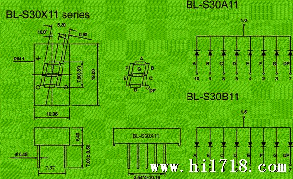 LED components | 0.3 inch single digit Package diagram