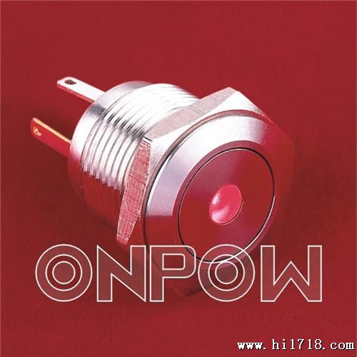 ONPOW中国红波GQ16系列金属带灯按钮开关