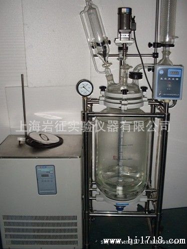 5L低温夹套玻璃反应釜 高低温循环器 组合玻璃反应釜