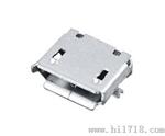 全贴片MICRO 5P  B型 SMT母座 带焊脚=无卷边=平口=直边●●