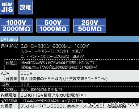 DM1528S指针式兆欧表|日本三和Sanwa指针式兆欧表DM-5218S