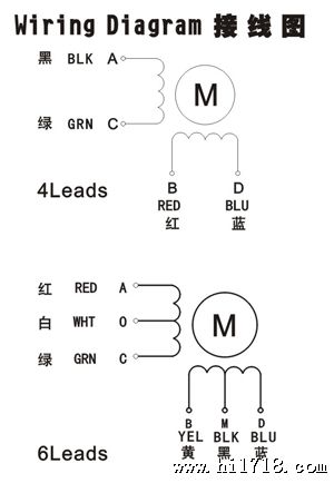 42BYG系列二相步进电机接线图