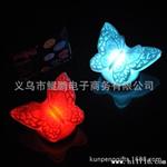 蝴蝶花小夜灯 LED七彩小夜灯 闪光蝴蝶地摊货源 新奇特玩具批发