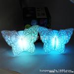 蝴蝶花小夜灯 LED七彩小夜灯 闪光蝴蝶地摊货源 新奇特玩具批发