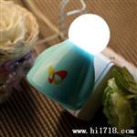 蝴蝶娃娃光控小夜灯 插电壁灯 LED智能2色感应卧室床头灯