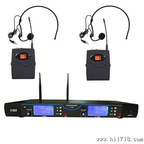 UHF后戴式话筒对频100通道可选AB发射咪互换无线麦克风