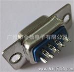 DB 9P 母座焊线式（蓝胶） JY204 冷压 低频 厂家