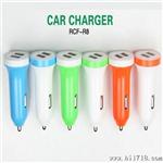 【】新款车充 车载充电器双U 2.1+1A输出有彩色新模