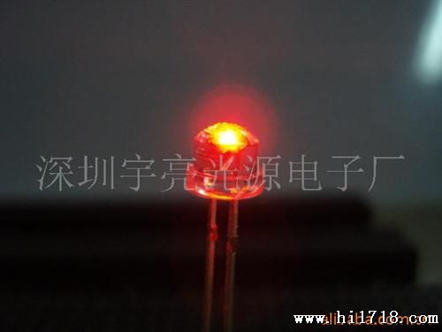 供应亮5MM草帽红色LED、发光二管