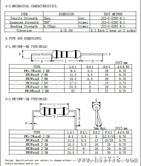 绕线电阻规格型号