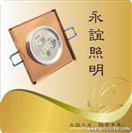 方形茶色水晶大功率射灯具3Wled天花灯商业照明LED灯具保二年