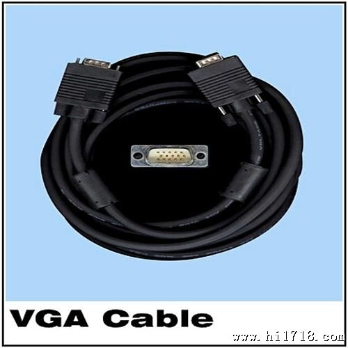 VGA线1.5米3+6黑头 显示器视频线 视频信号线 VGA连接线