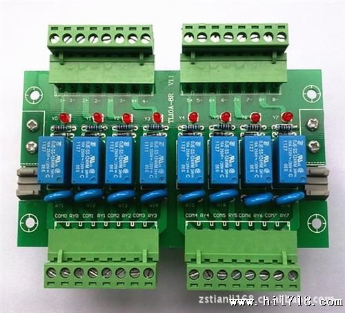 供应新款8路泰科继电器模组PLC继电器放大板 天立PLC放大板