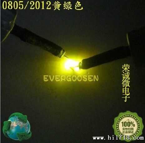  亮贴片 0805黄绿色 SMD LED 发光二管 2012普绿光 3K/卷