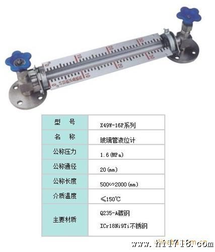 【企业集采】供应X49W-16P L=1000MM   不锈钢玻璃管液位计