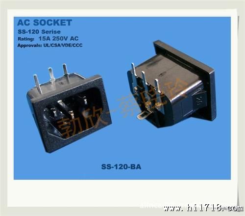 AC电源插头 工业品字插座BX-120-2.0B01公座 梅花座 座转换座