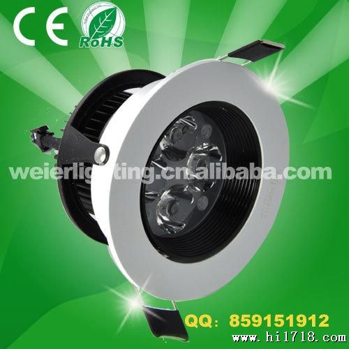 【眩】LED大功率天花灯，3W/4W，外白内黑炫光，360度调角度