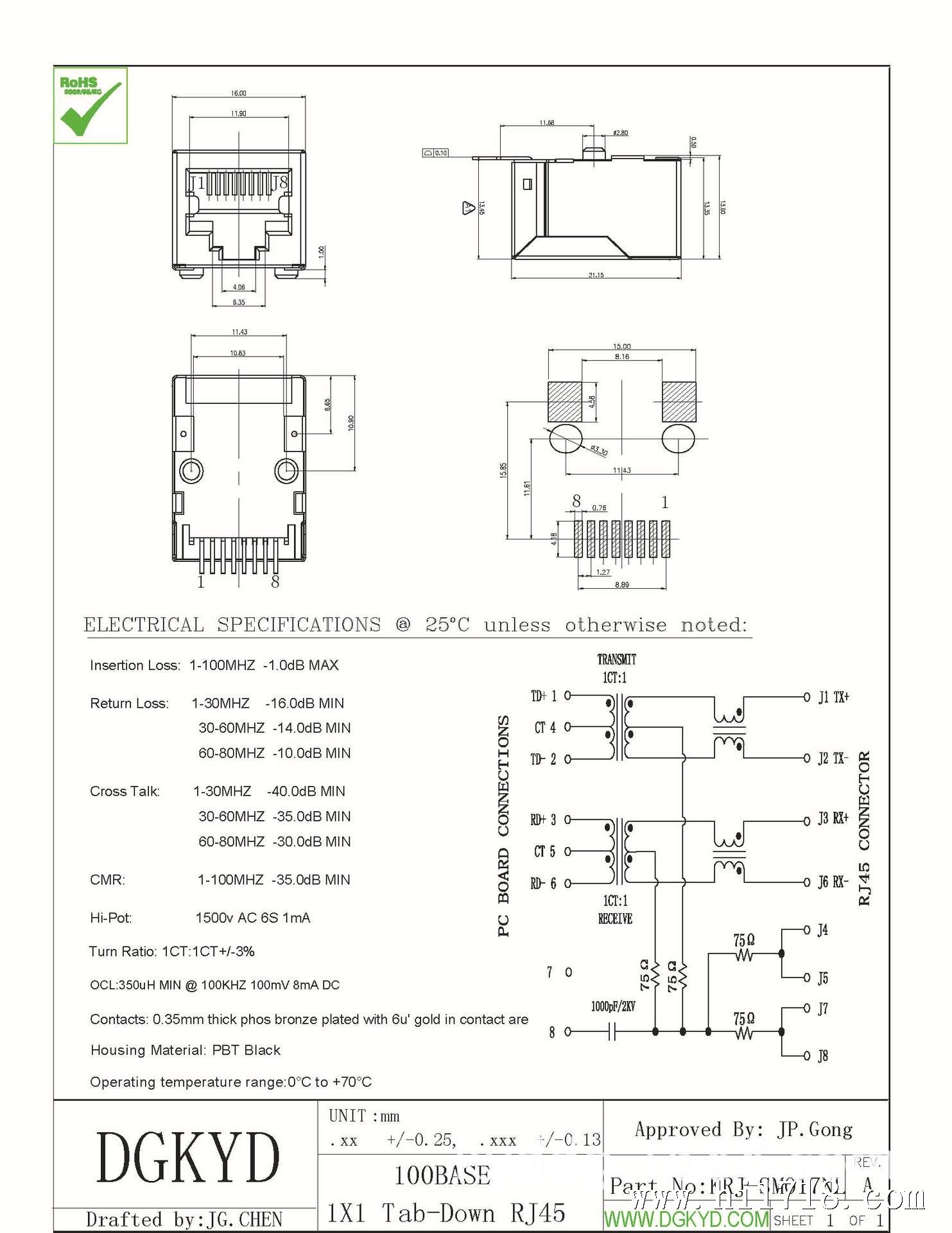 SMT RJ45 KRJ-SM017NL