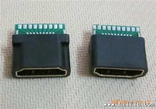 供应HDMI连接器  19F 焊线式带PCB板带护套