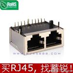 广州 东莞 深圳 RJ45连接器 1x2插座 网络接口母座 中山厂家