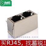 广州 东莞 深圳 RJ45连接器 1x2插座 网络接口母座 中山厂家