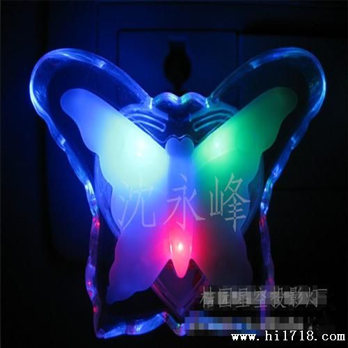 插电蝴蝶灯 蝴蝶插电小夜灯 精美LED发光灯/省电寿命长