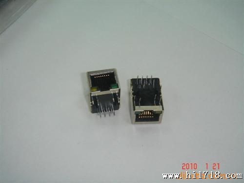单口带LED RJ45连接器带网络滤波器