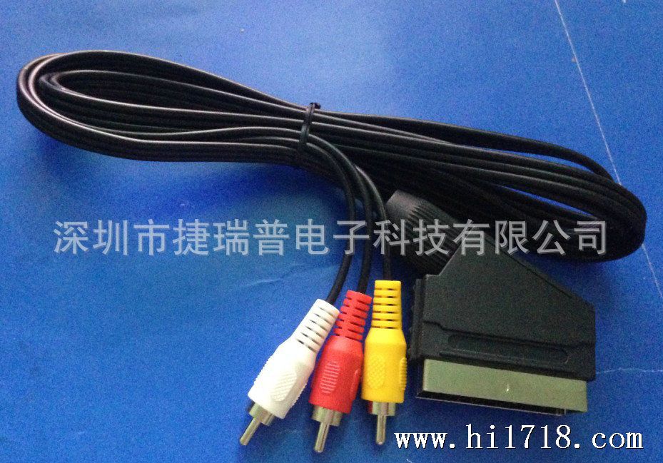 SCART 21PIN转3RCA连接线 单价1.9RMB