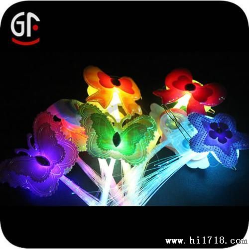 七彩发光辫子发夹 光纤辫子/闪光发丝 LED丝辫/光纤丝辫