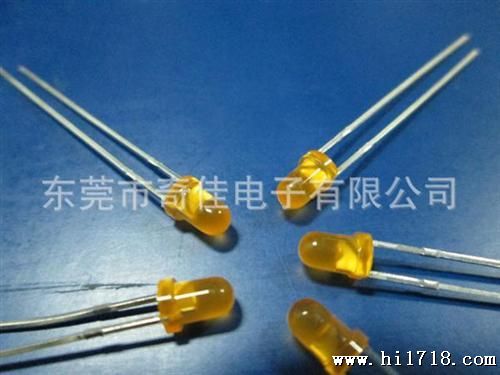 供应有边黄发黄长脚LED发光二管 多规格3MM圆头二管