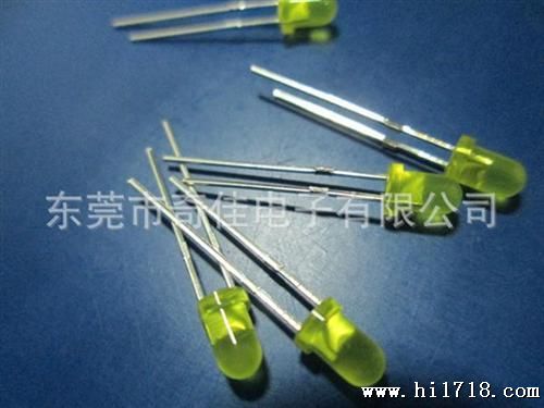 供应有边黄发黄长脚LED发光二管 多规格3MM圆头二管