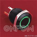 ONPOW中国红波金属环形带灯按钮开关