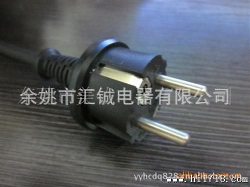【批发供应】橡胶线水插头电线（Y003）/欧式插座插头/公母对插