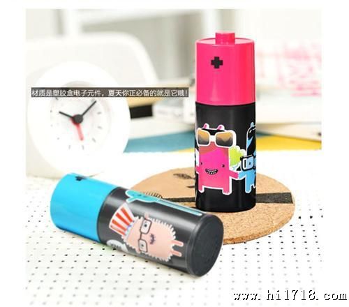 供应多功能便携电池式Mini fan 多功能电池造型迷你风扇,赠品
