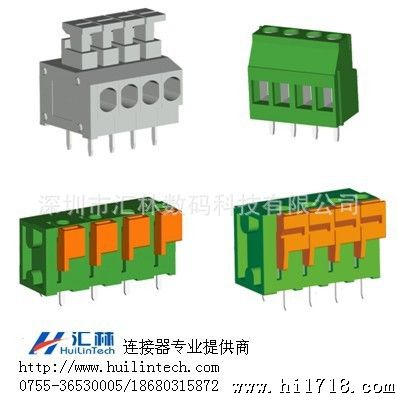 现货销售5.08mmPCB直插式弹簧端子-汇林
