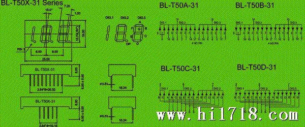 Seven-Segment LED Package diagram