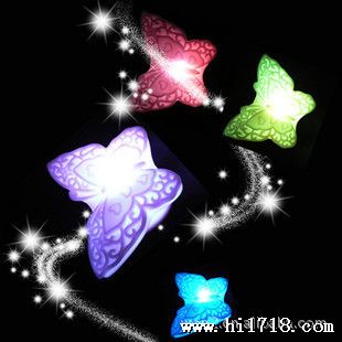 蝴蝶七彩小夜灯批发 七彩卡通小夜灯 LED装饰灯 创意玩具地摊
