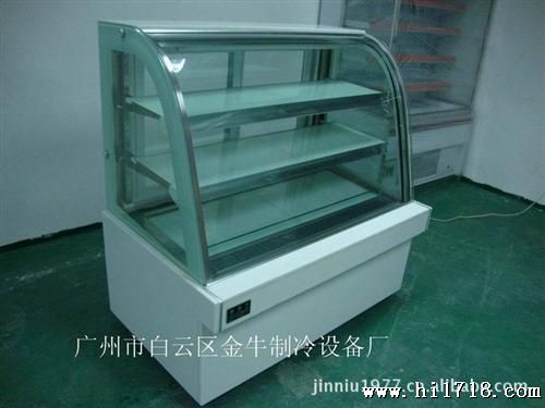供应单圆弧形保鲜冷藏蛋糕柜 中空保温玻璃 推拉门  自动除雾功能