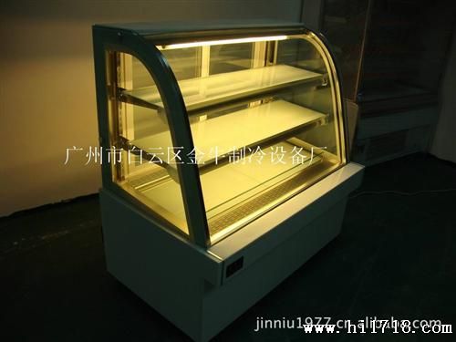 供应单圆弧形保鲜冷藏蛋糕柜 中空保温玻璃 推拉门  自动除雾功能