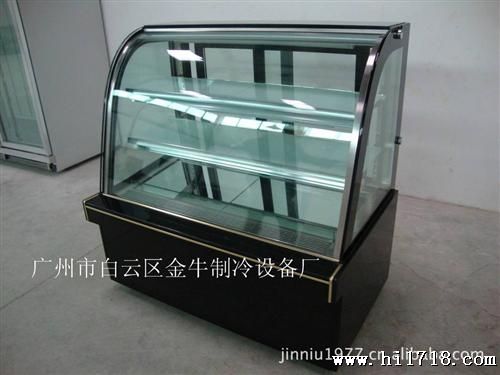供应单圆弧形保鲜冷藏蛋糕柜 中空保温玻璃 推拉门  自动除雾功能