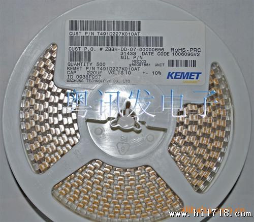 Kemet贴片钽电容 22UF16VB 钽电容代理商原装现货供应