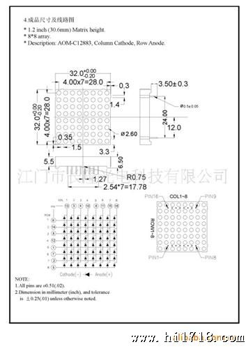 1.2英寸LED点阵管