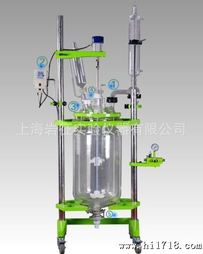 80L变频调速三层玻璃反应釜 玻璃反应釜 高低温循环器