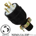 WJ-8331R NEMA L6-30 松插頭 引掛式脫落插頭 橡胶插头