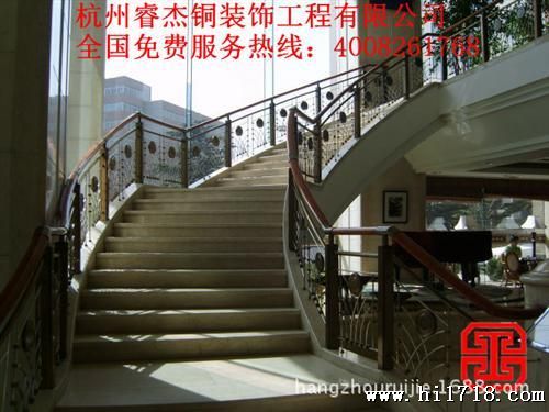 铜楼梯扶手 厂家测量安装